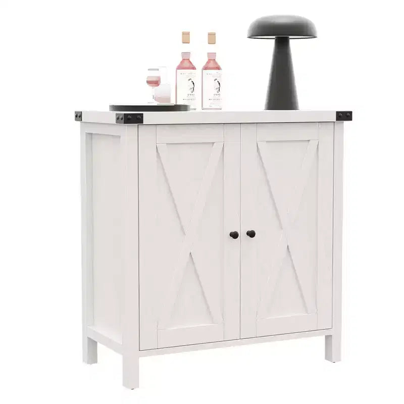 Adjustable Shelf and 2 Barn Doors,Farmhouse Sideboard Buffet Cabinet, for Living Room, Dining Room American