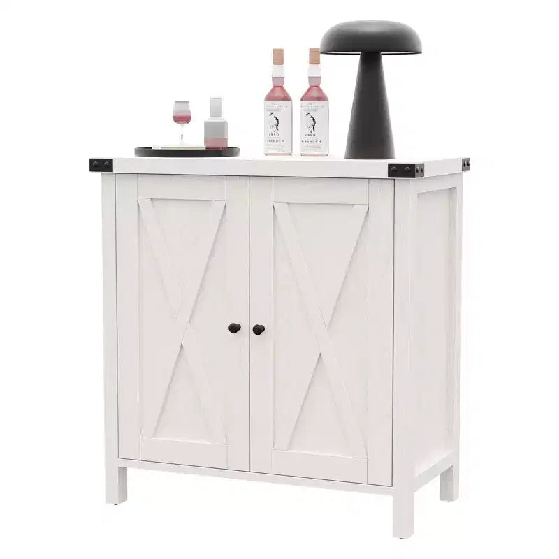 Adjustable Shelf and 2 Barn Doors,Farmhouse Sideboard Buffet Cabinet, for Living Room, Dining Room American