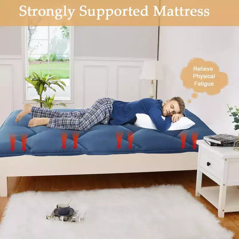 Futon Mattress Japanese Style - Foldable Floor Sleeping Mattress, Tatami Mat Roll Up Camping Pad