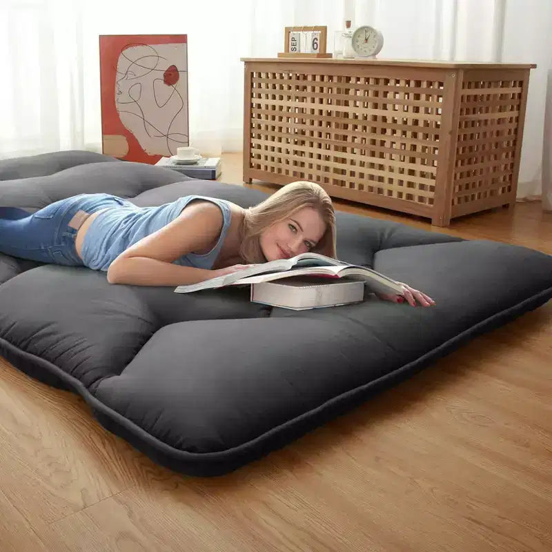 Futon Mattress Japanese Style - Foldable Floor Sleeping Mattress, Tatami Mat Roll Up Camping Pad