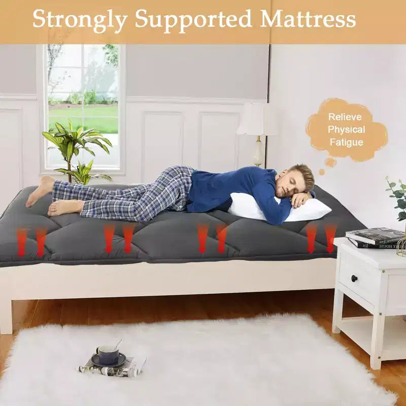 Futon Mattress Japanese Style - Foldable Floor Sleeping Mattress, Tatami Mat Roll Up Camping Pad