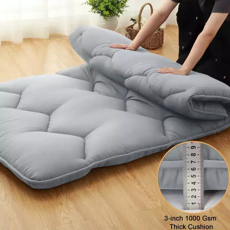 Futon Mattress Japanese Style - Foldable Floor Sleeping Mattress, Tatami Mat Roll Up Camping Pad