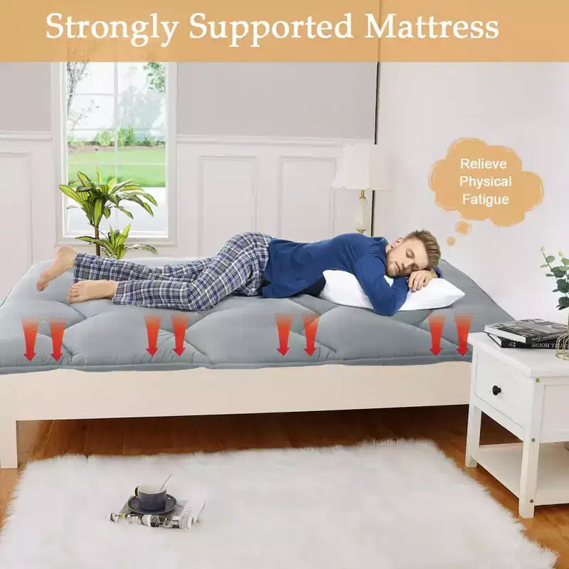 Futon Mattress Japanese Style - Foldable Floor Sleeping Mattress, Tatami Mat Roll Up Camping Pad