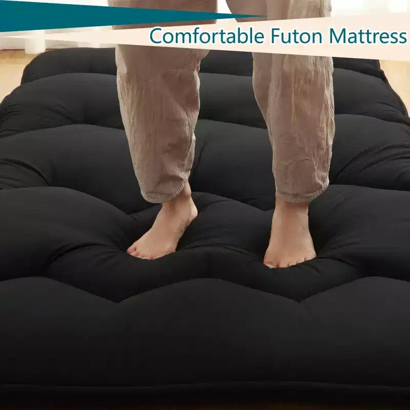 Futon Mattress Japanese Style - Foldable Floor Sleeping Mattress, Tatami Mat Roll Up Camping Pad