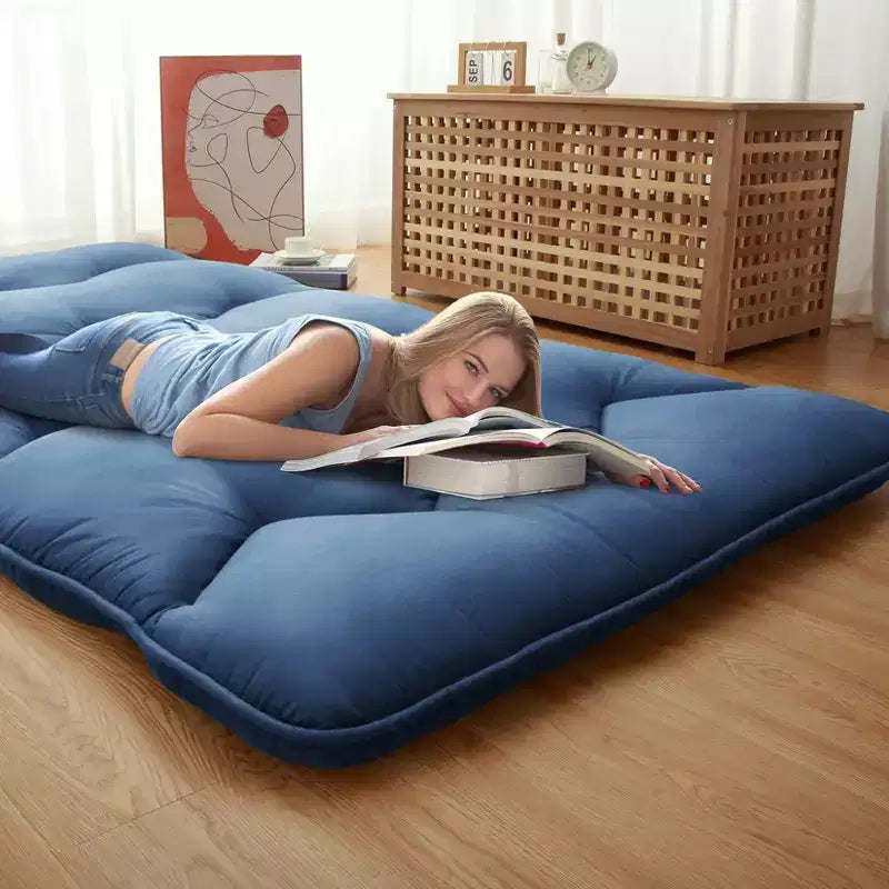 Futon Mattress Japanese Style - Foldable Floor Sleeping Mattress, Tatami Mat Roll Up Camping Pad