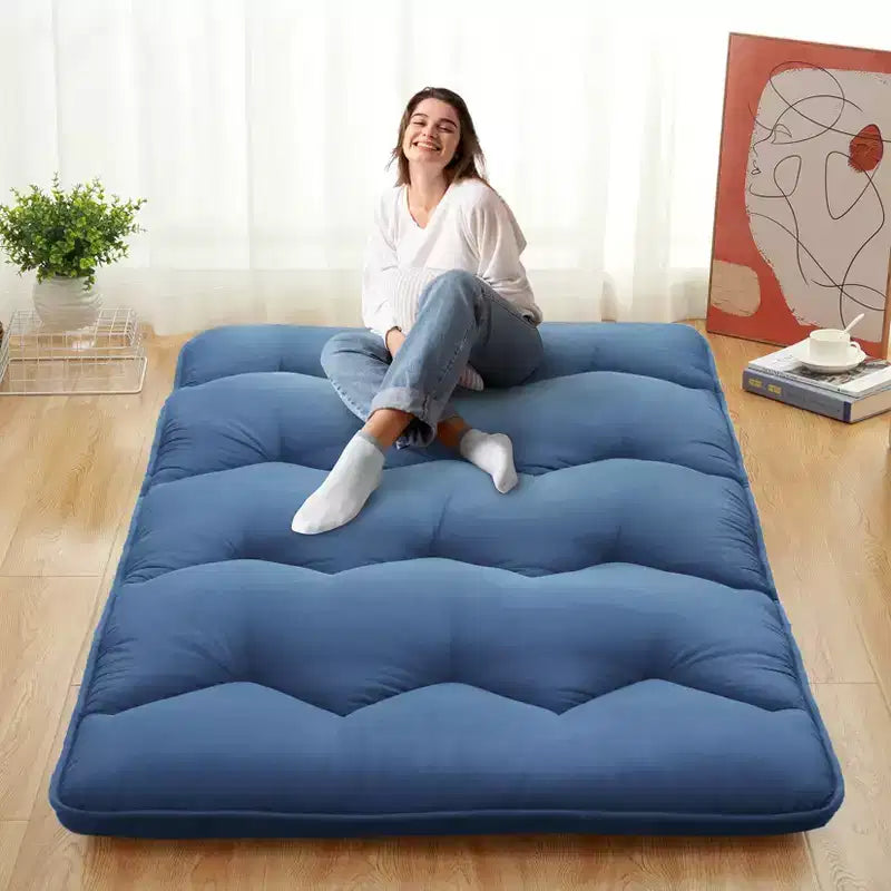 Futon Mattress Japanese Style - Foldable Floor Sleeping Mattress, Tatami Mat Roll Up Camping Pad