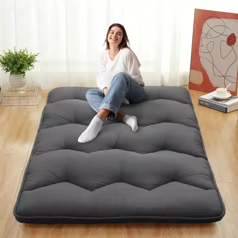 Futon Mattress Japanese Style - Foldable Floor Sleeping Mattress, Tatami Mat Roll Up Camping Pad
