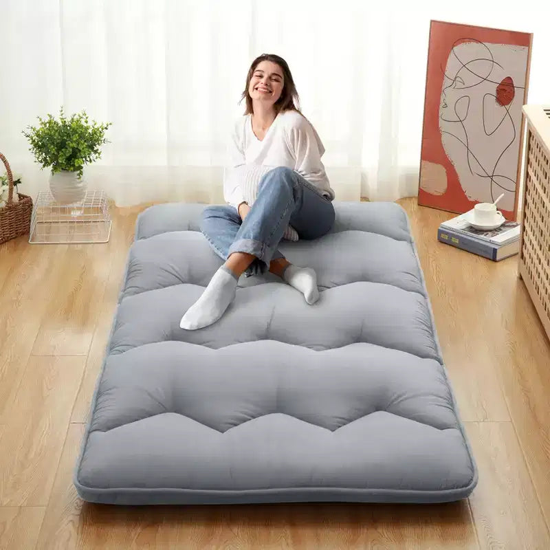 Futon Mattress Japanese Style - Foldable Floor Sleeping Mattress, Tatami Mat Roll Up Camping Pad