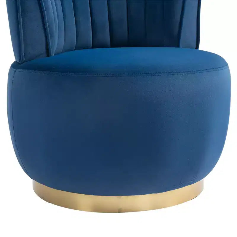360 Swivel Accent Chair Barrel Chair Velvet Upholstered Armchair Round Cuddle Reading Chair Vanity Chair - ModernLuxe
