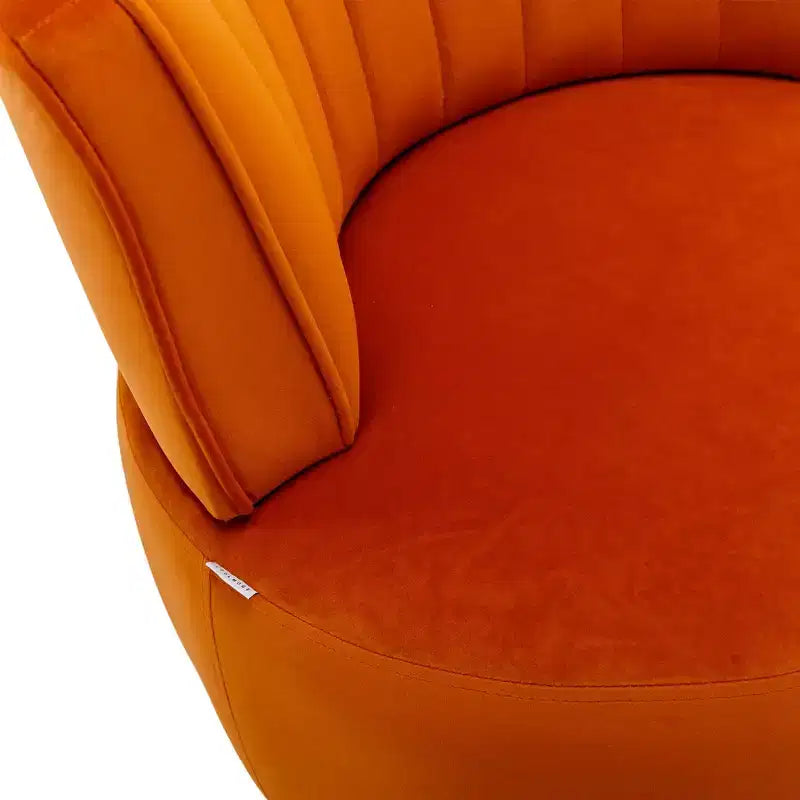 360 Swivel Accent Chair Barrel Chair Velvet Upholstered Armchair Round Cuddle Reading Chair Vanity Chair - ModernLuxe