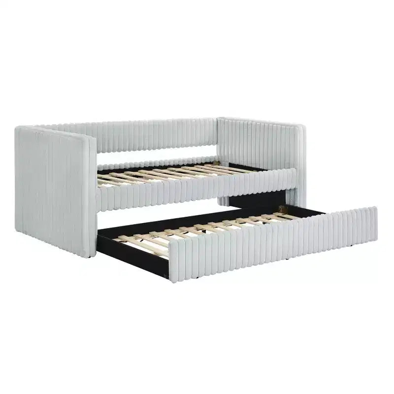 EHMKNP Twin Size Daybed, Upholstered sofa bed,The bottom pulls out to form a bed,Plaid